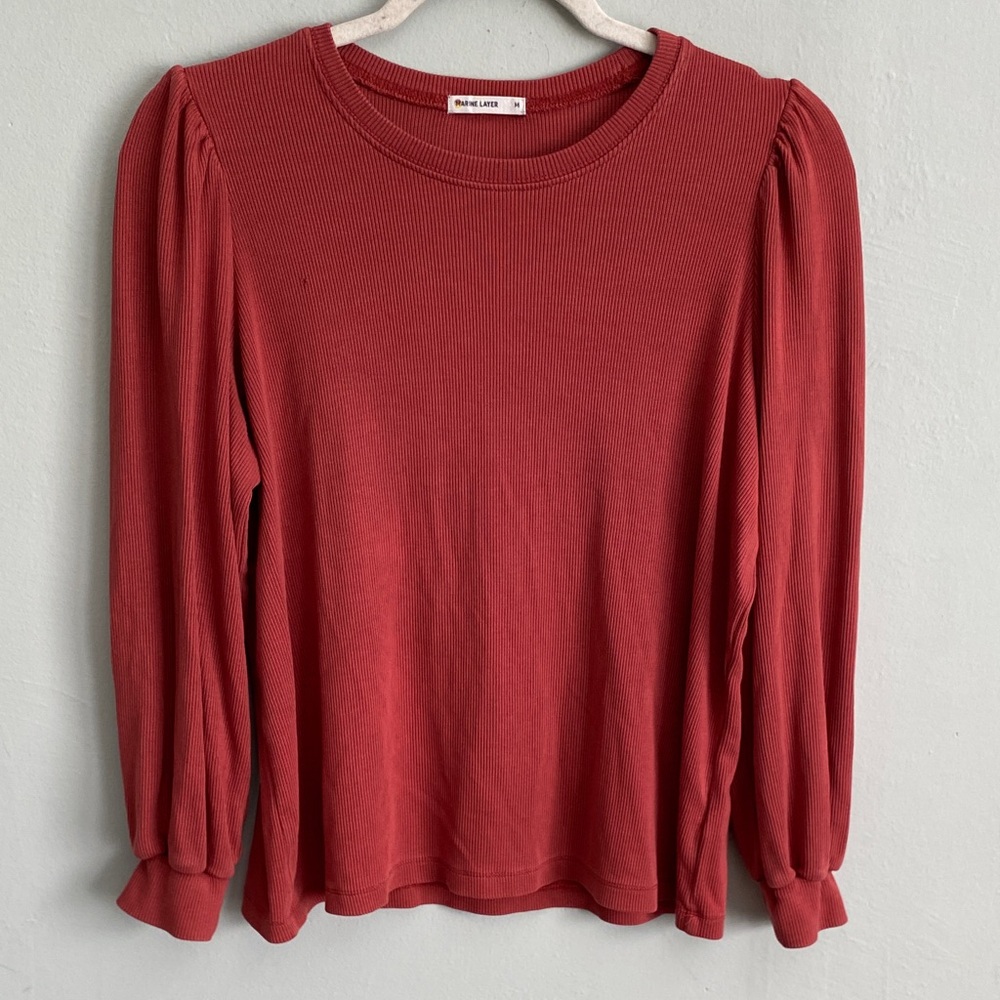 Marine Layer Women's Rust Long Sleeve Top Size Medium